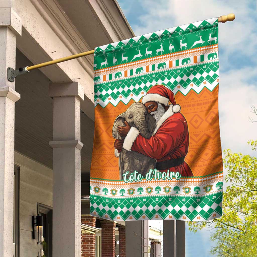 Afro Ivory Coast Christmas Garden Flag Black Santa Afishapa - African Pattern