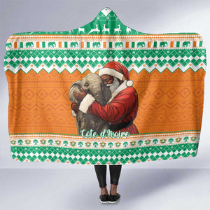 Afro Ivory Coast Christmas Hooded Blanket Black Santa Afishapa - African Pattern