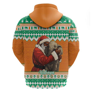 Afro Ivory Coast Christmas Hoodie Black Santa Afishapa - African Pattern