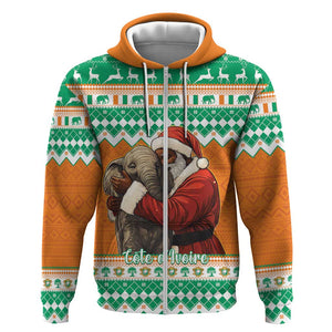 Afro Ivory Coast Christmas Hoodie Black Santa Afishapa - African Pattern