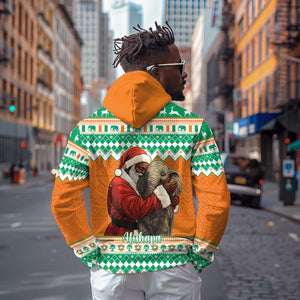 Afro Ivory Coast Christmas Hoodie Black Santa Afishapa - African Pattern