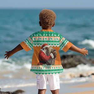 Afro Ivory Coast Christmas Kid Hawaiian Shirt Black Santa Afishapa - African Pattern