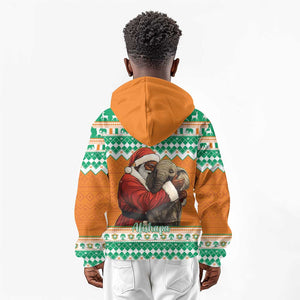 Afro Ivory Coast Christmas Kid Hoodie Black Santa Afishapa - African Pattern