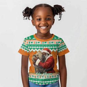 Afro Ivory Coast Christmas Kid T shirt Black Santa Afishapa - African Pattern