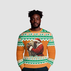 Afro Ivory Coast Christmas Ugly Christmas Sweater Black Santa Afishapa African Pattern