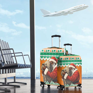 Afro Ivory Coast Christmas Luggage Cover Black Santa Afishapa - African Pattern