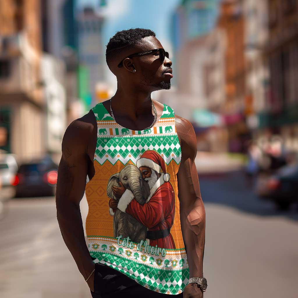 Afro Ivory Coast Christmas Men Tank Top Black Santa Afishapa - African Pattern