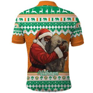 Afro Ivory Coast Christmas Polo Shirt Black Santa Afishapa - African Pattern