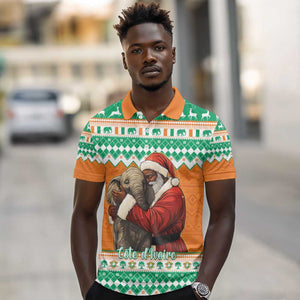 Afro Ivory Coast Christmas Polo Shirt Black Santa Afishapa - African Pattern