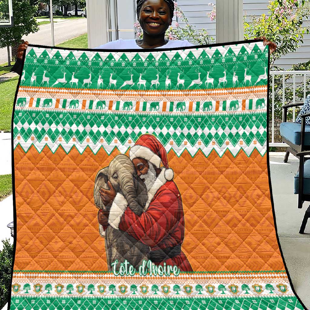 Afro Ivory Coast Christmas Quilt Black Santa Afishapa - African Pattern