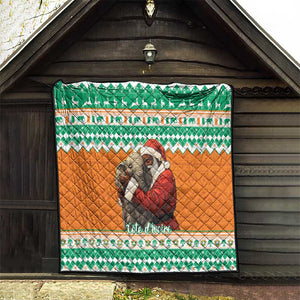 Afro Ivory Coast Christmas Quilt Black Santa Afishapa - African Pattern