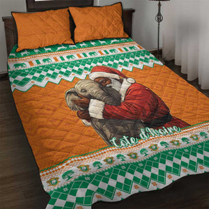 Afro Ivory Coast Christmas Quilt Bed Set Black Santa Afishapa - African Pattern