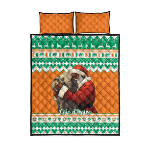 Afro Ivory Coast Christmas Quilt Bed Set Black Santa Afishapa - African Pattern