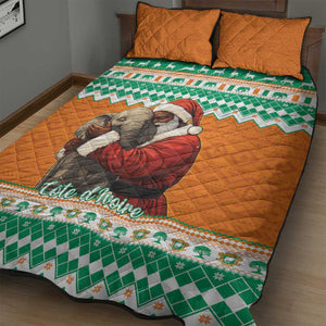 Afro Ivory Coast Christmas Quilt Bed Set Black Santa Afishapa - African Pattern