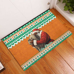 Afro Ivory Coast Christmas Rubber Doormat Black Santa Afishapa - African Pattern