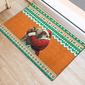 Afro Ivory Coast Christmas Rubber Doormat Black Santa Afishapa - African Pattern