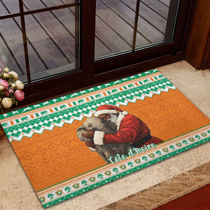 Afro Ivory Coast Christmas Rubber Doormat Black Santa Afishapa - African Pattern