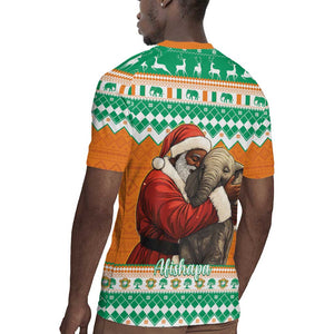 Afro Ivory Coast Christmas Rugby Jersey Black Santa Afishapa - African Pattern