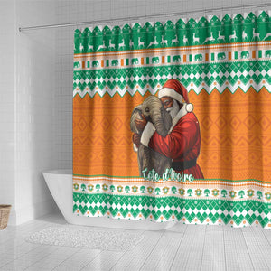 Afro Ivory Coast Christmas Shower Curtain Black Santa Afishapa - African Pattern