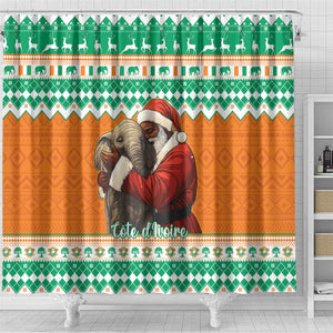 Afro Ivory Coast Christmas Shower Curtain Black Santa Afishapa - African Pattern