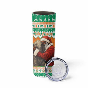 Afro Ivory Coast Christmas Skinny Tumbler Black Santa Afishapa - African Pattern