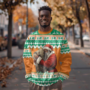 Afro Ivory Coast Christmas Sweatshirt Black Santa Afishapa - African Pattern