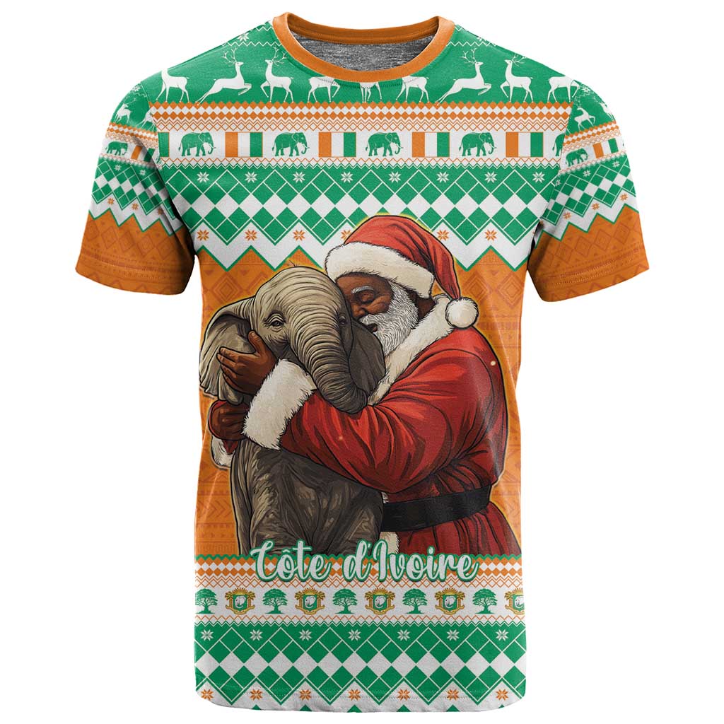 Afro Ivory Coast Christmas T shirt Black Santa Afishapa - African Pattern