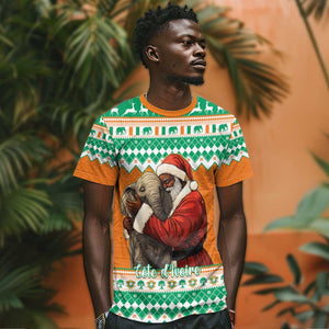 Afro Ivory Coast Christmas T shirt Black Santa Afishapa - African Pattern