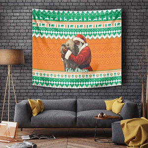 Afro Ivory Coast Christmas Tapestry Black Santa Afishapa - African Pattern