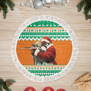 Afro Ivory Coast Christmas Tree Skirt Black Santa Afishapa African Pattern