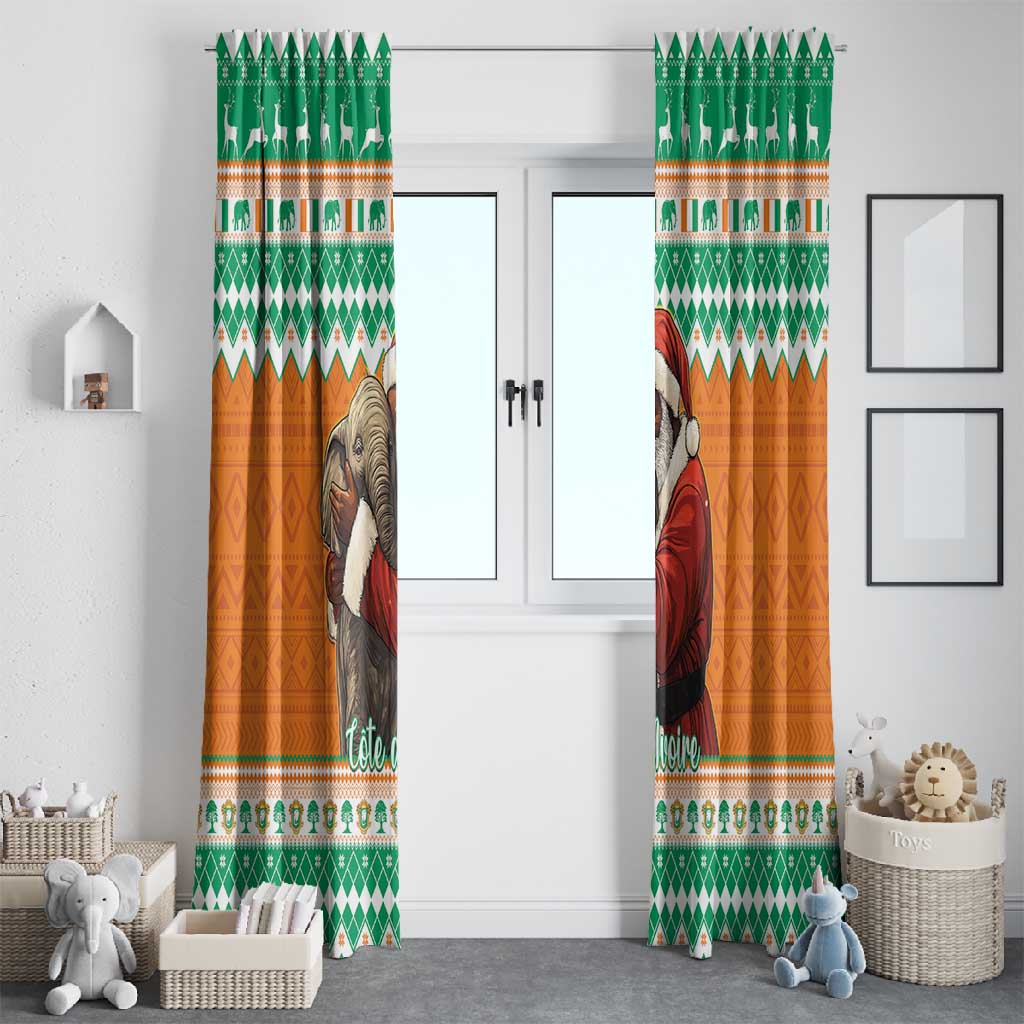 Afro Ivory Coast Christmas Window Curtain Black Santa Afishapa - African Pattern
