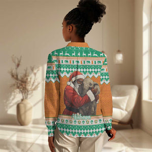 Afro Ivory Coast Christmas Women Casual Shirt Black Santa Afishapa - African Pattern