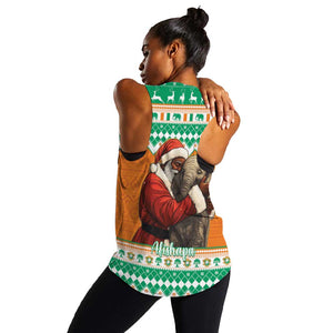 Afro Ivory Coast Christmas Women Racerback Tank Black Santa Afishapa - African Pattern