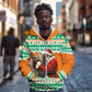 Afro Ivory Coast Christmas Zip Hoodie Black Santa Afishapa - African Pattern