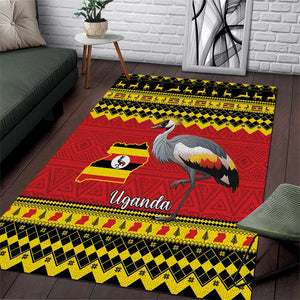 Afro Uganda Christmas Area Rug Grey Crowned Crane Sekukkulu Ennugi