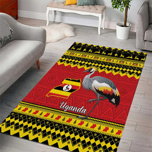 Afro Uganda Christmas Area Rug Grey Crowned Crane Sekukkulu Ennugi