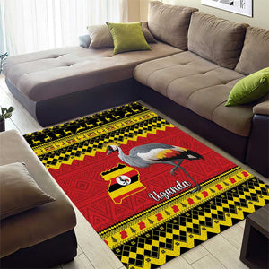 Afro Uganda Christmas Area Rug Grey Crowned Crane Sekukkulu Ennugi