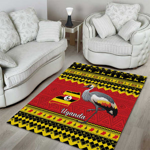 Afro Uganda Christmas Area Rug Grey Crowned Crane Sekukkulu Ennugi