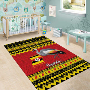 Afro Uganda Christmas Area Rug Grey Crowned Crane Sekukkulu Ennugi