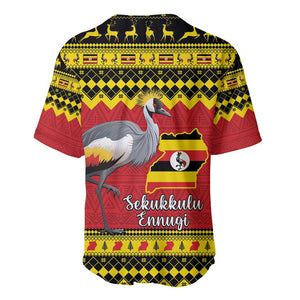 Afro Uganda Christmas Baseball Jersey Grey Crowned Crane Sekukkulu Ennugi