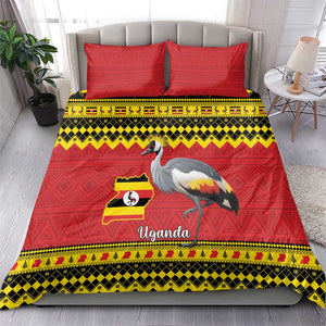 Afro Uganda Christmas Bedding Set Grey Crowned Crane Sekukkulu Ennugi