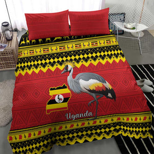 Afro Uganda Christmas Bedding Set Grey Crowned Crane Sekukkulu Ennugi