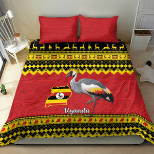 Afro Uganda Christmas Bedding Set Grey Crowned Crane Sekukkulu Ennugi