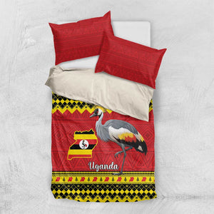 Afro Uganda Christmas Bedding Set Grey Crowned Crane Sekukkulu Ennugi