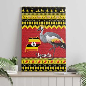 Afro Uganda Christmas Canvas Wall Art Grey Crowned Crane Sekukkulu Ennugi