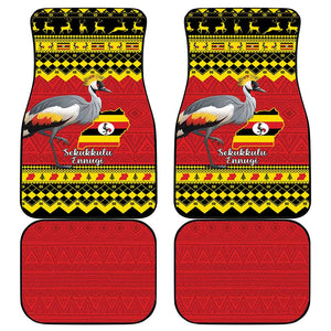 Afro Uganda Christmas Car Mats Grey Crowned Crane Sekukkulu Ennugi