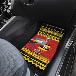 Afro Uganda Christmas Car Mats Grey Crowned Crane Sekukkulu Ennugi