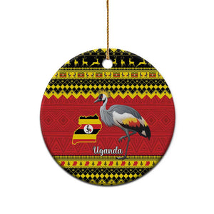 Afro Uganda Christmas Ceramic Ornament Grey Crowned Crane Sekukkulu Ennugi