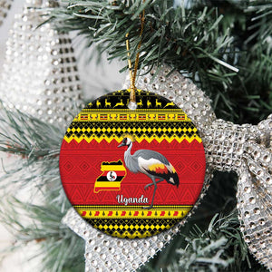 Afro Uganda Christmas Ceramic Ornament Grey Crowned Crane Sekukkulu Ennugi