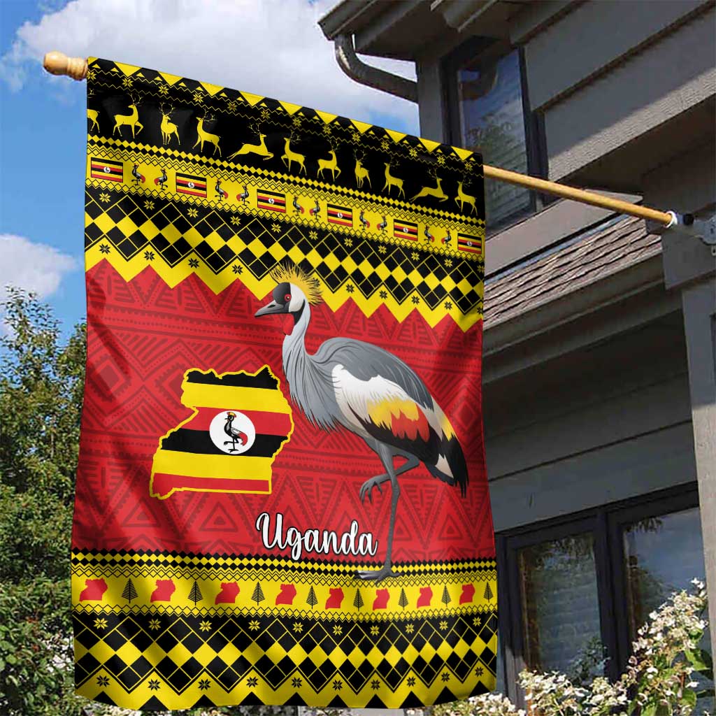 Afro Uganda Christmas Garden Flag Grey Crowned Crane Sekukkulu Ennugi